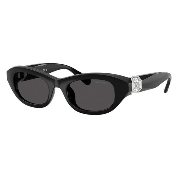 New SWAROVSKI Black Cat Eye SK6036U 1038/87 Sunglasses Women - Picture 1 of 6